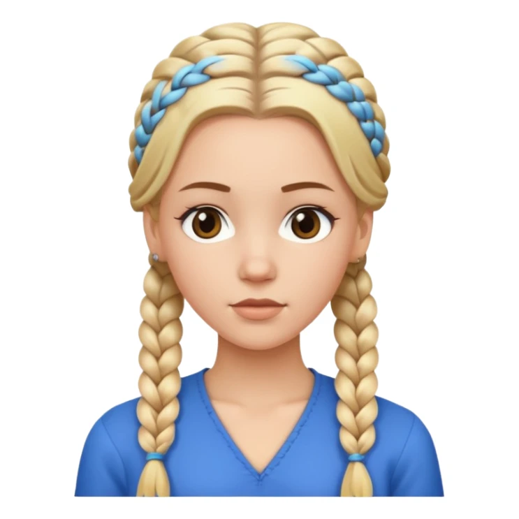 white girl with full braided blonde hair, side cornrows sticker