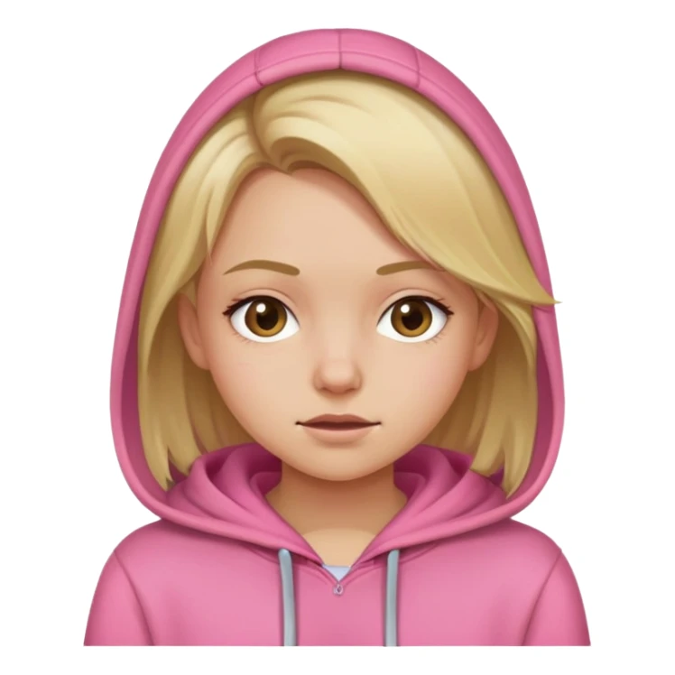 Dirty blonde girl with pink hoodie sticker