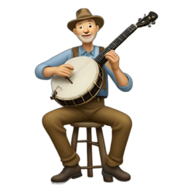 pete seeger playing a banjo 1960 sticker