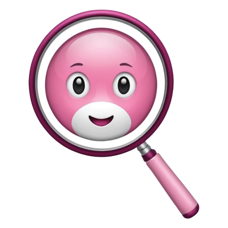 mix light pink dark pink and white girly internet with a magnifying glass sticker