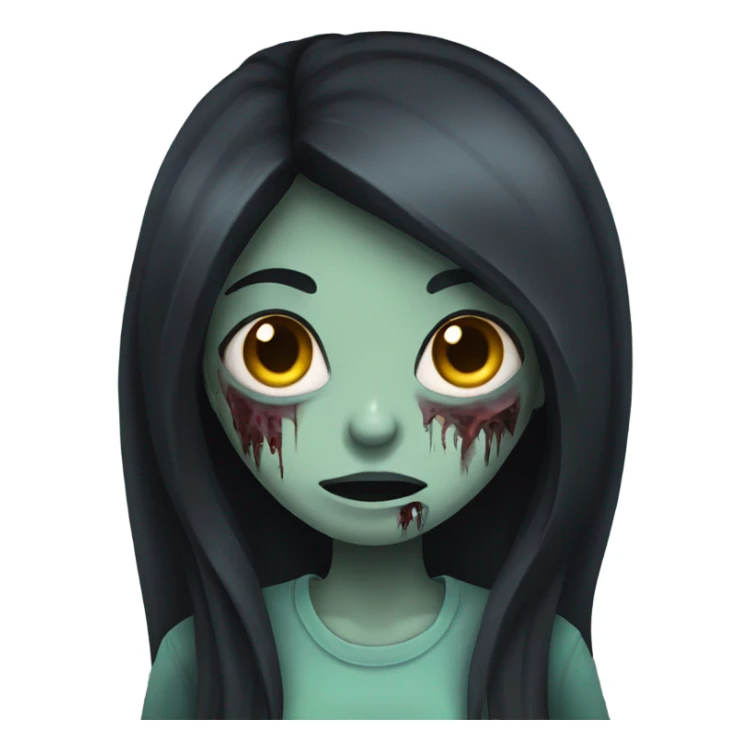 girl zombie with dark long hair sticker