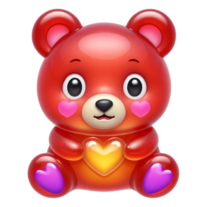 jelly bear with large heart-shaped eyes kawaii sticker
