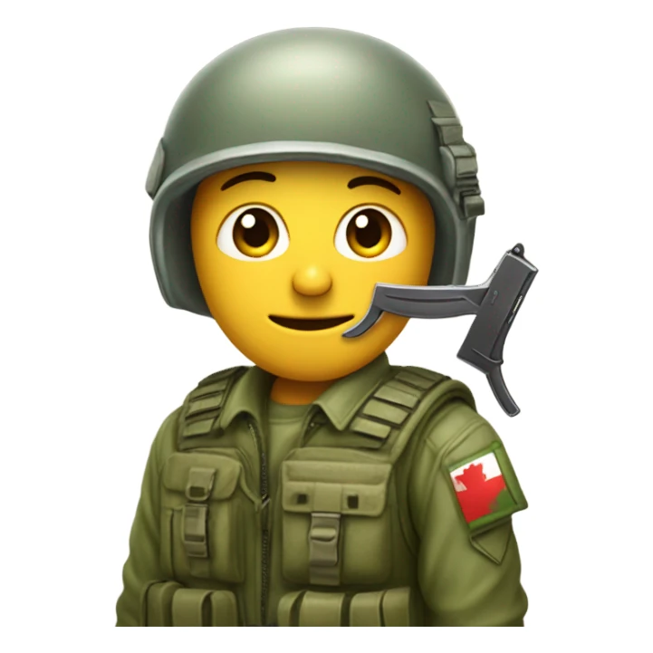 Un pousin avec un casque militaire et un couteau sticker