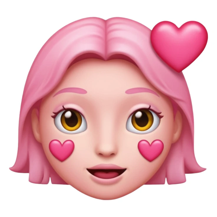 Hell rosa kussmund Emoji mit Herzchen sticker