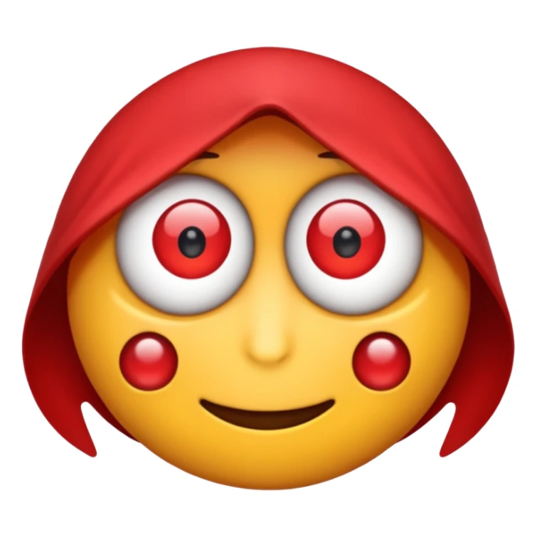 Genera un emoji de ojos rojos para copiar sticker