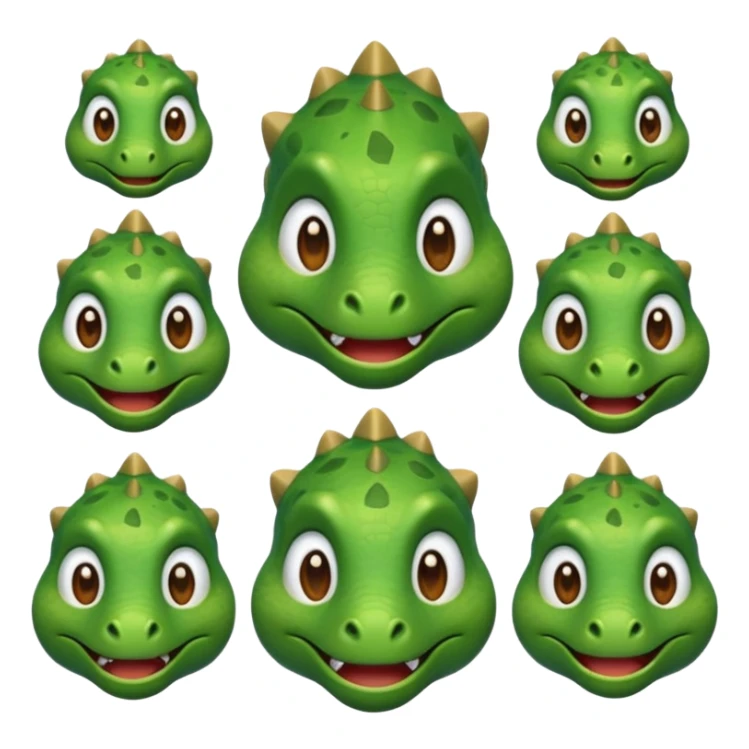Every reaction of a dinosaur faced emoji sticker