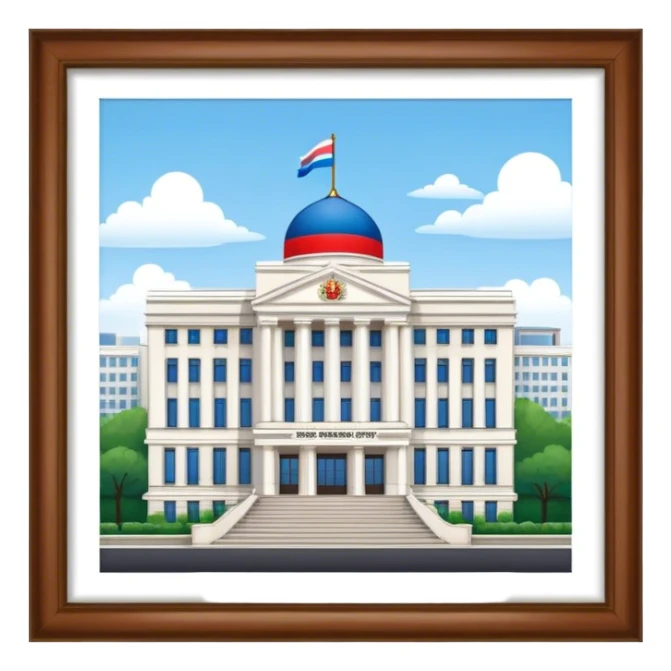 Russia Embassy building.  looks realistic. Not a painting, just a building sticker