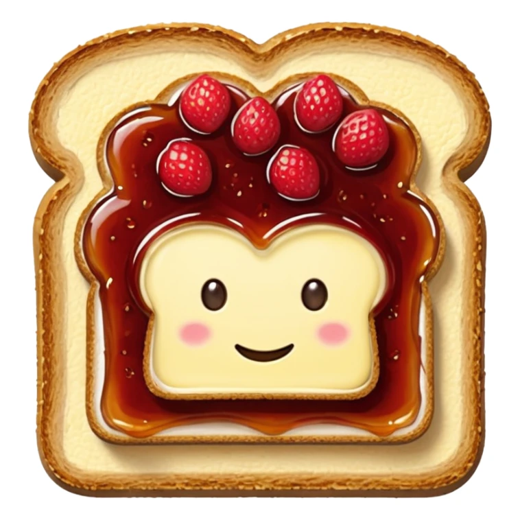 Toast with Butter and Jam no face 
 sticker
