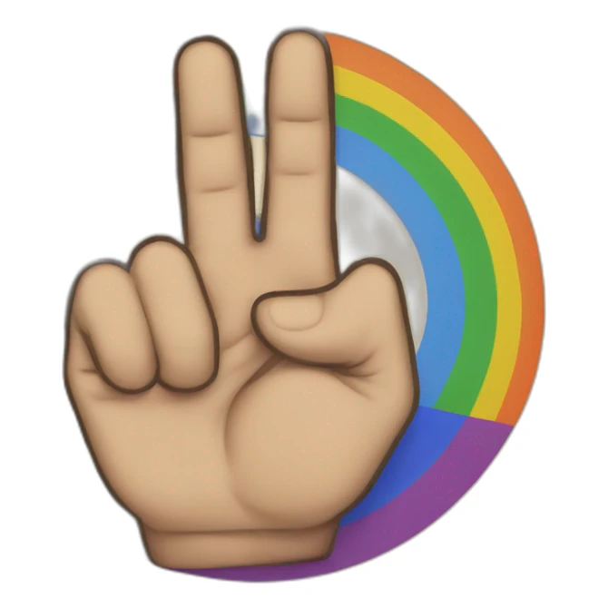 gay flag and hand with finger pointing me sticker