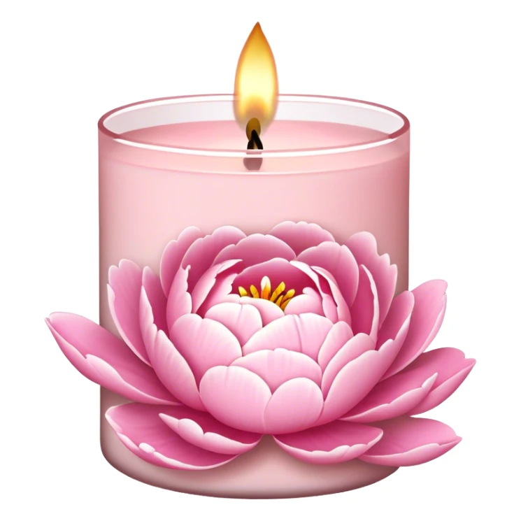 Bath and body works light pink peony outline candle sticker