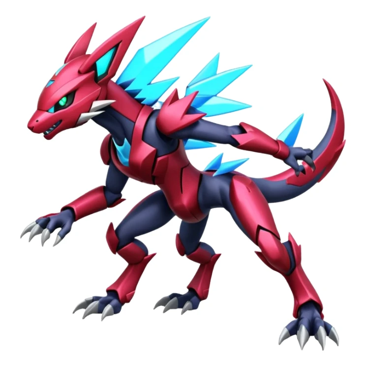 Shiny Futuristic Modern Genesect-Zeraora-Palkia-Zoroark-fusion sticker