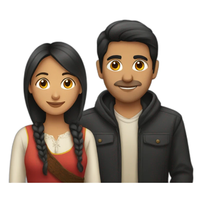 Peruvian woman and a Spanish man sticker