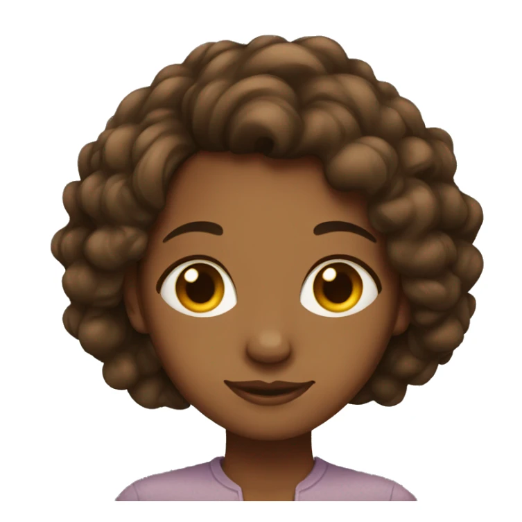 Brown girl with below the shoulder hair sticker