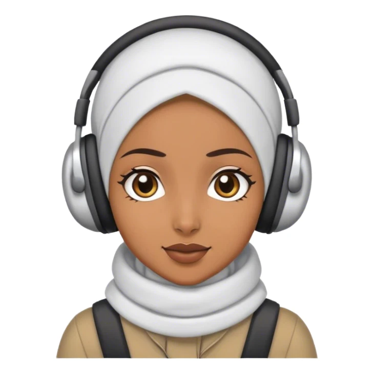 A hijabi girl with earmuffs sticker