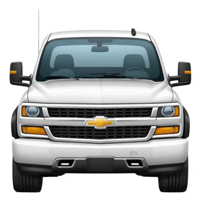 Modern Chevrolet truck in white sticker