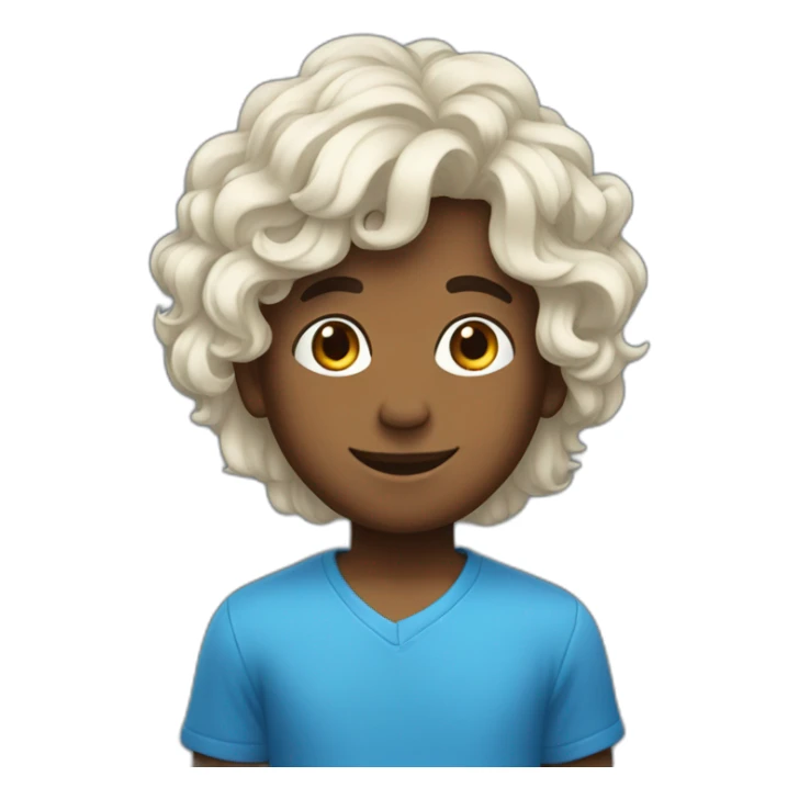 Un garçon avec les cheveux teinture bleu étoile. sticker