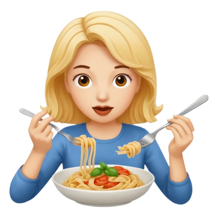 Une femme qui mange du pâte  sticker