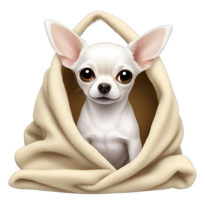 white chihuahua in a blanket sticker