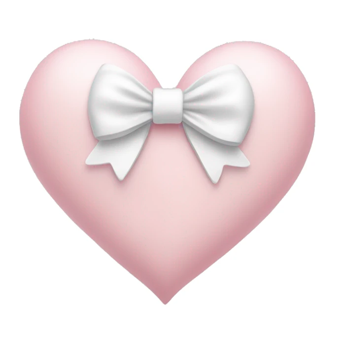 Pastel pink heart with white bow sticker
