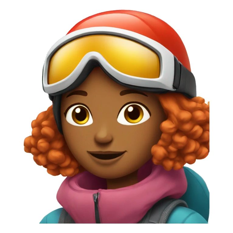 red hair girl skiing sticker