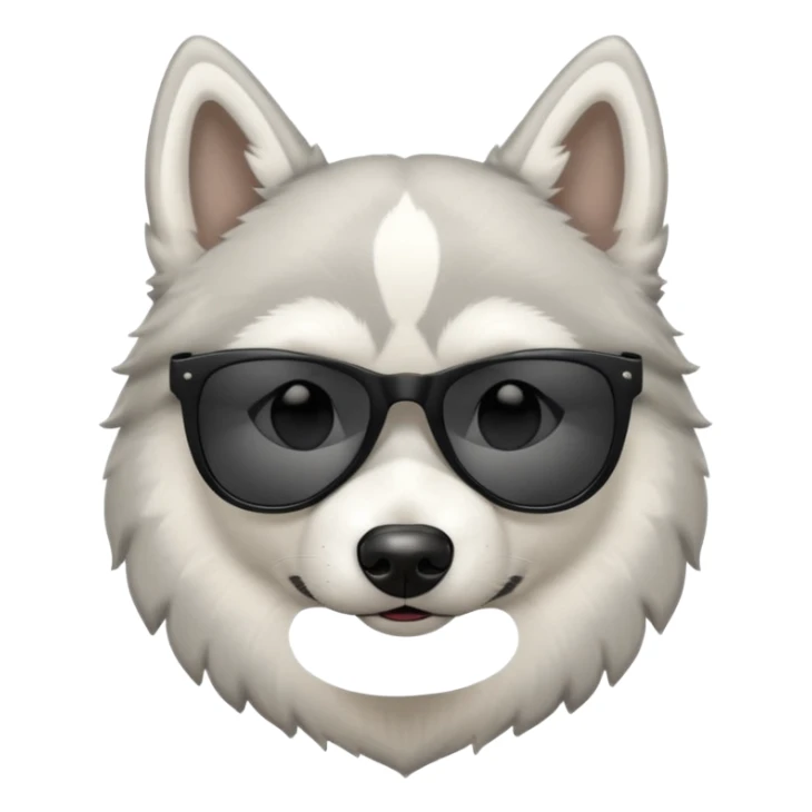 white/grey husky dog with black sunglasses sticker