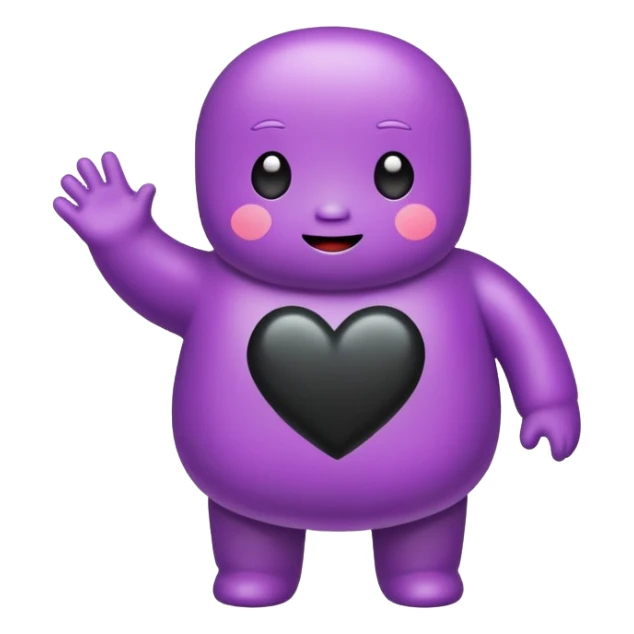 Tellytubby black heart sticker