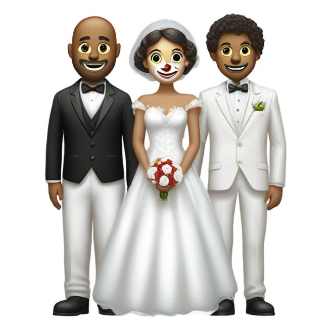 Clown bride and groom in suit  sticker