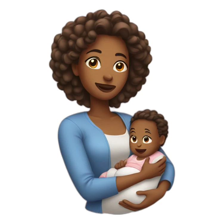 mom rocking a baby sticker