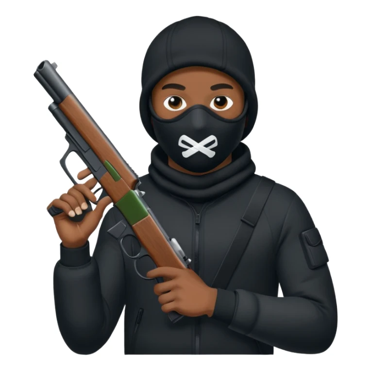 black Nike Ski mask tn guy with gun sticker