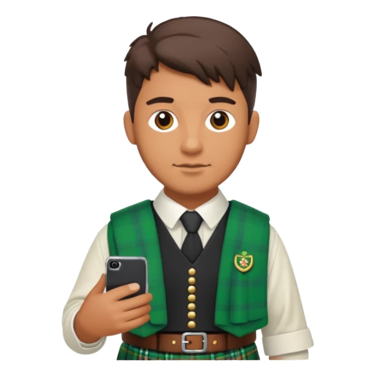 ireland man with skirt and smartphone sticker