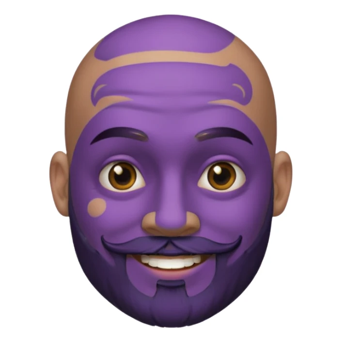 bald purple bearded man with black face tattoo sticker
