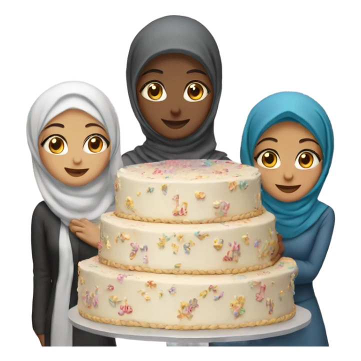 50th Birthday cake with hijabi girl  sticker