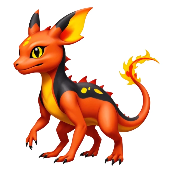 Salandit-Umbreon-Charmeleon-Fakémon-hybrid-creature (full body)  sticker