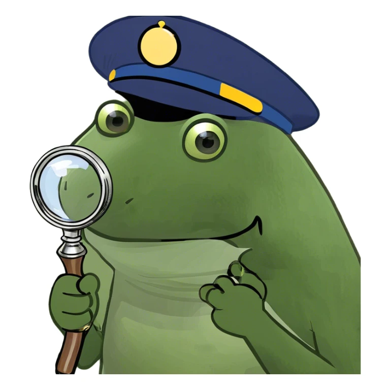 holding up a magnifying glass sticker