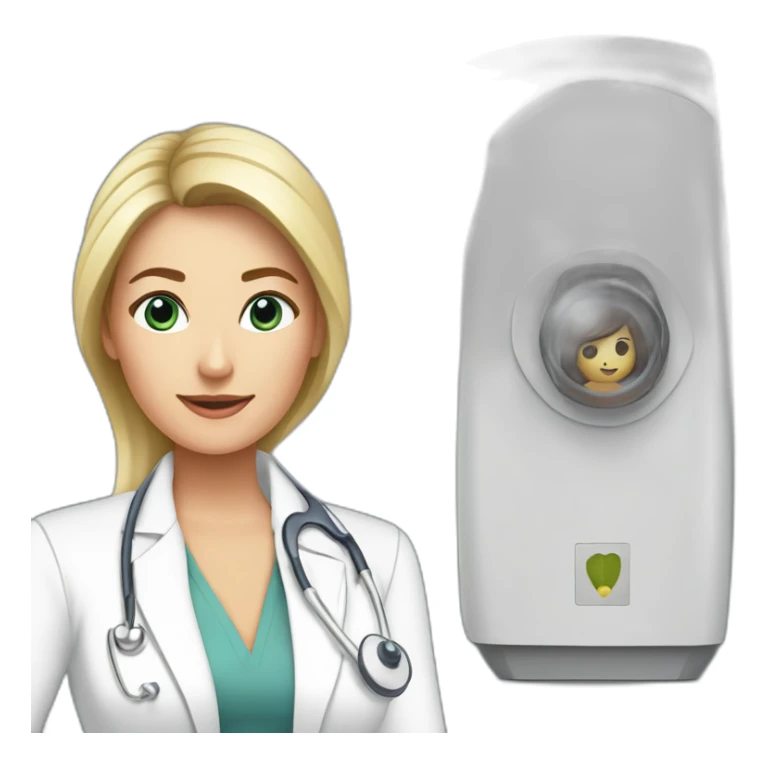 Posh-Radiologist-performing-breast-mammography-to-leni-klum sticker