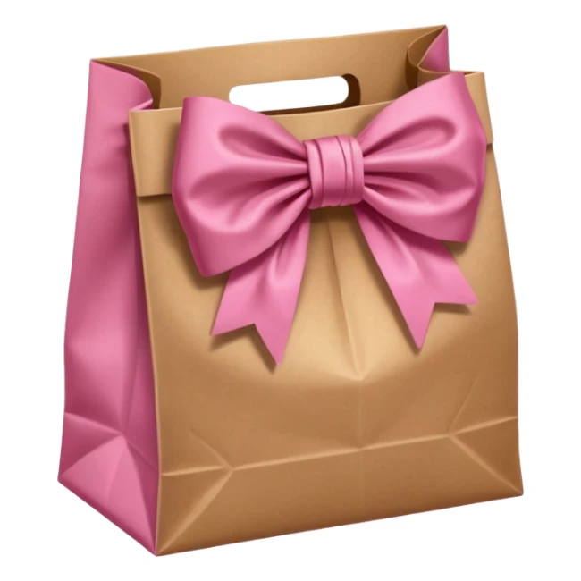 Bolsa de papel con manija y coquette sticker