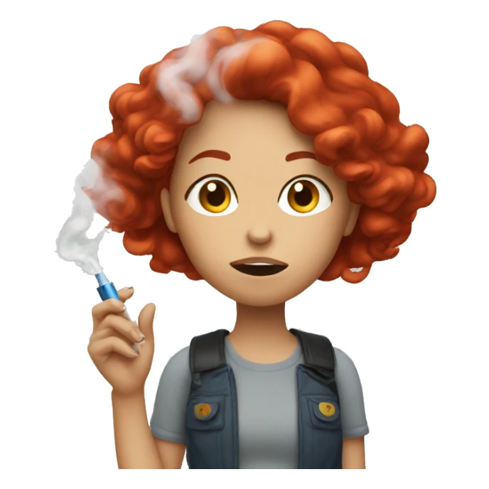 Girl red Hair vaping  sticker