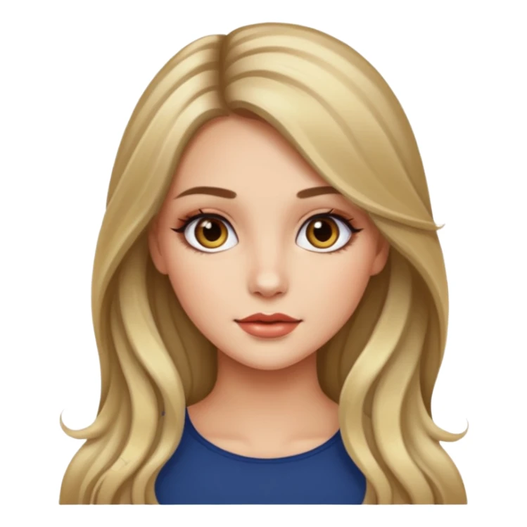 pretty girl with long hair and highlights makeup  sticker