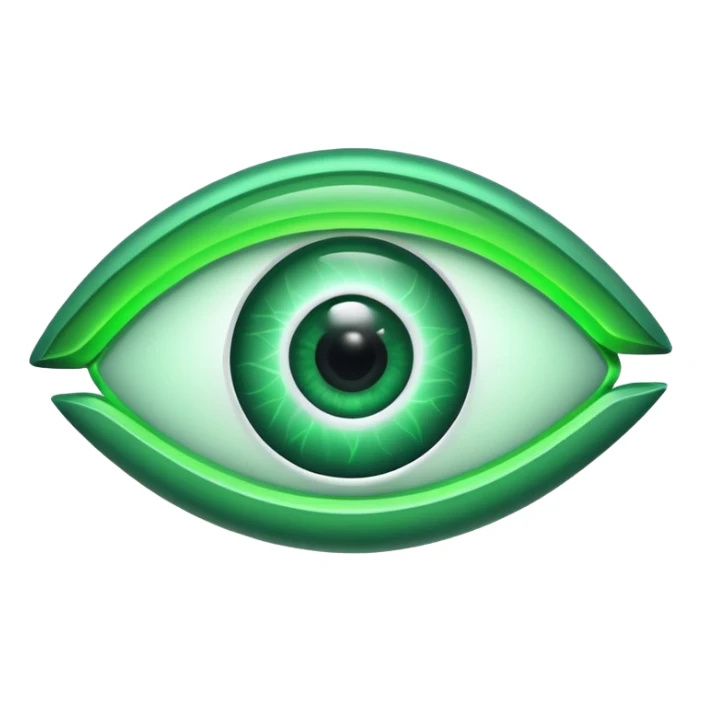 green Neon sign of an eye sticker