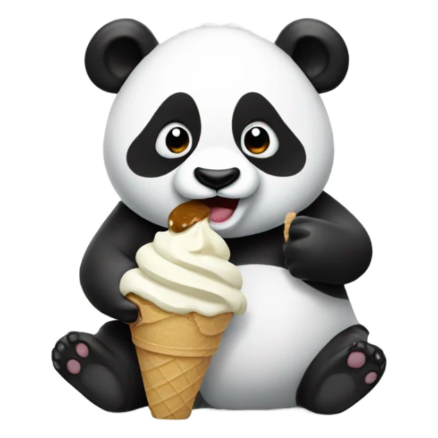 Panda eating ice cream sticker