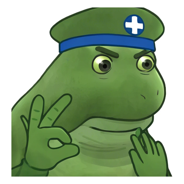 Giant wearing a green medical glove  sticker