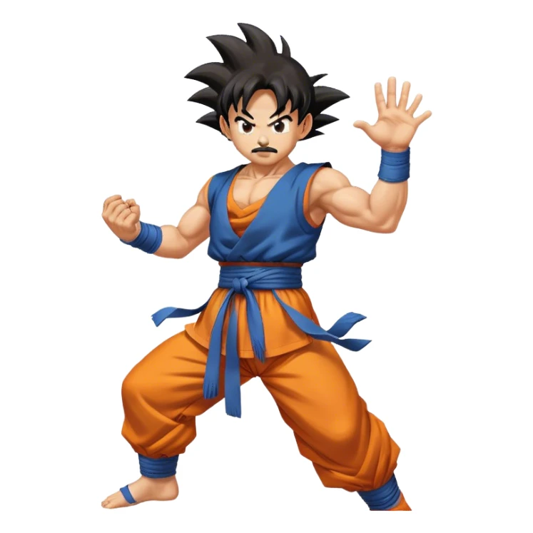 Mustached son goku in Kamehameha pose sticker