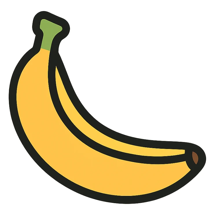 banana icon with color outline sticker