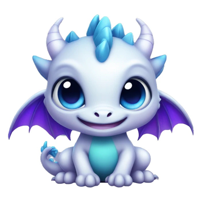 Cute baby Dragon with blue and purple eyes  sticker