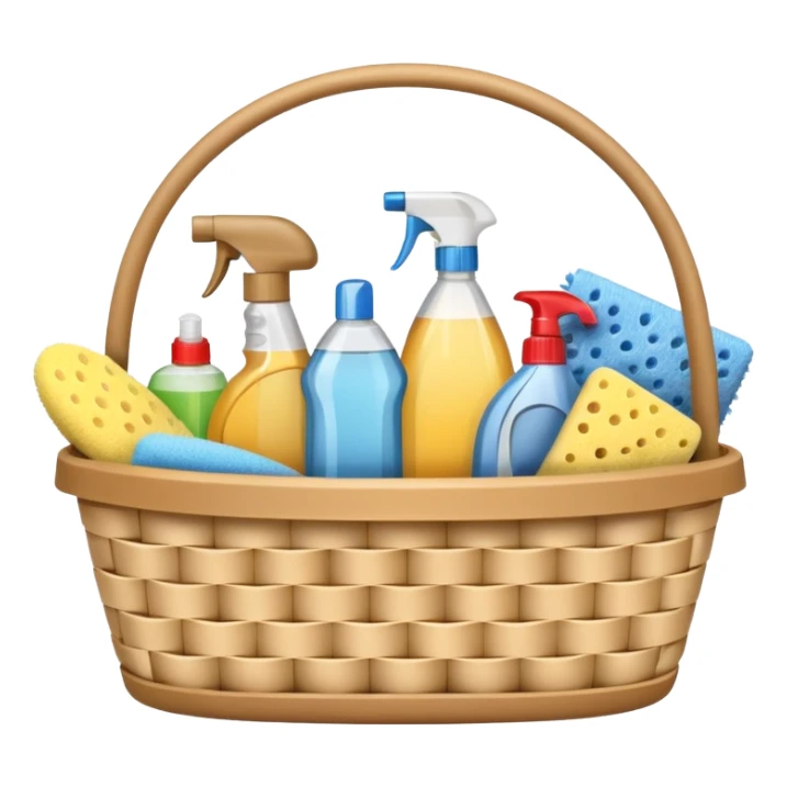 cleaning basket with nuteral color sticker