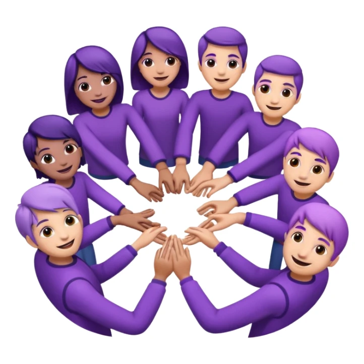 purple group without face  holding handsin circle sticker