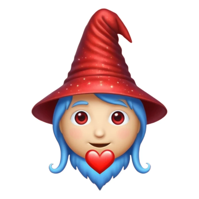 heart emoji wearing a wizard hat, surrounded by stars sticker