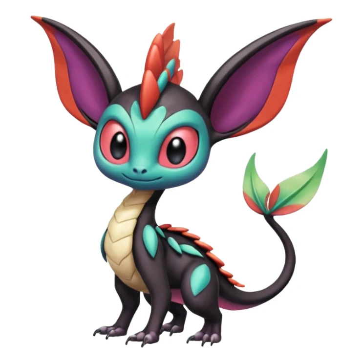 Shiny Cute Realistic Exotic Colorful Meloetta-Noivern-Stitch-Toothless-Fakémon-creature-hybrid sticker