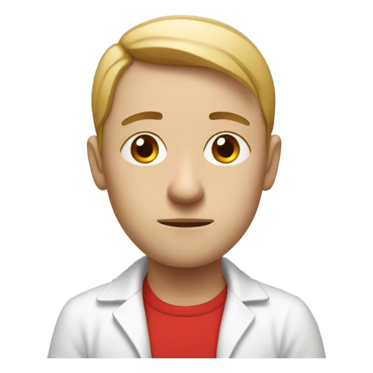 sad white yoga teacher with red walking out of yoga studio sticker