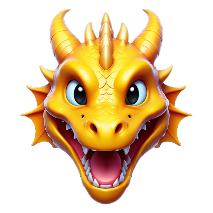 Cinematic Comical Dragon Portrait Emoji, Head tilted dramatically with an exaggeratedly amused expression, featuring a striking, glossy scaled body with bold, angular features and wide, expressive eyes filled with playful disbelief, Simplified yet hilariously expressive features, highly detailed, glowing with a slightly sassy, otherworldly glow, high shine, dramatic yet playful, stylized with an air of cheeky mythical mischief, soft glowing outline, capturing the essence of a spirited and over-the-top dragon that looks ready to breathe fire into internet fame instantly! sticker